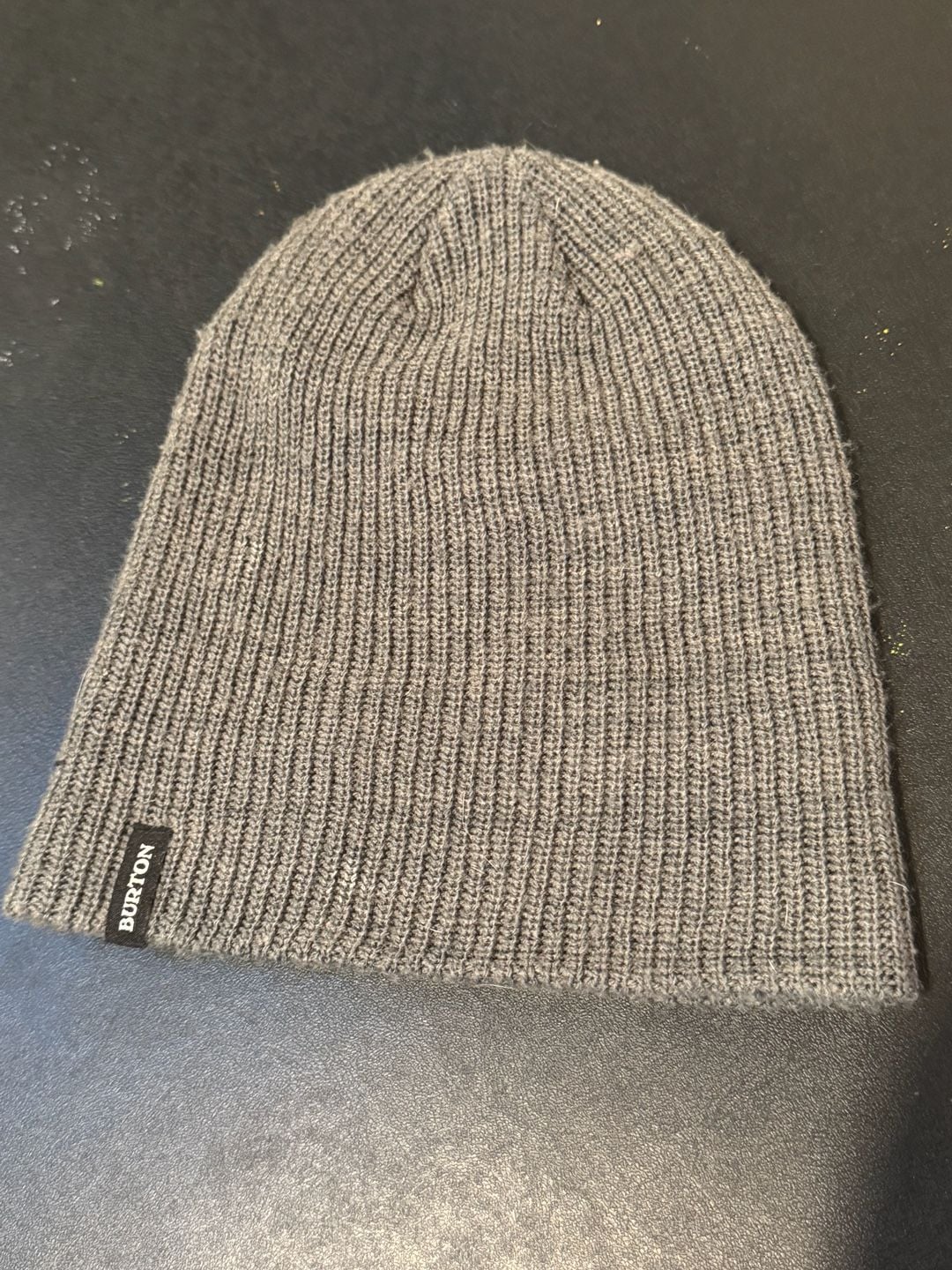 Burton Gray Ribbed Knit Beanie Hat